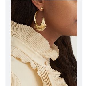 Chloé Arizona Horse Brass Hoop Earrings